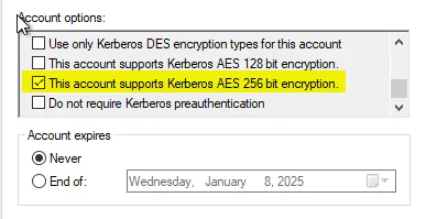 Running ktpass to map the SPN and export the keytab file
